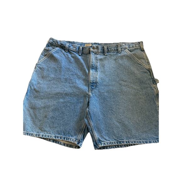 Vintage Y2K Carhartt Carpenter Shorts Mens Size 46x22 B29 STW Blue Denim Jean - Picture 1 of 8